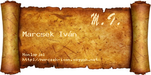 Marcsek Iván névjegykártya
