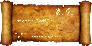 Marcsek Iván névjegykártya